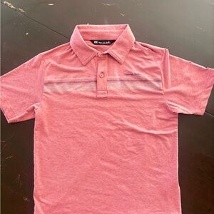 Travis Mathew Kids Polo in Coral/ Salmon